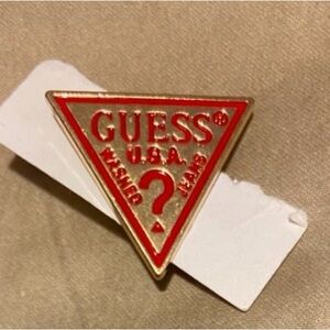 Guess 1980s USA washed jeans metal lapel Pin